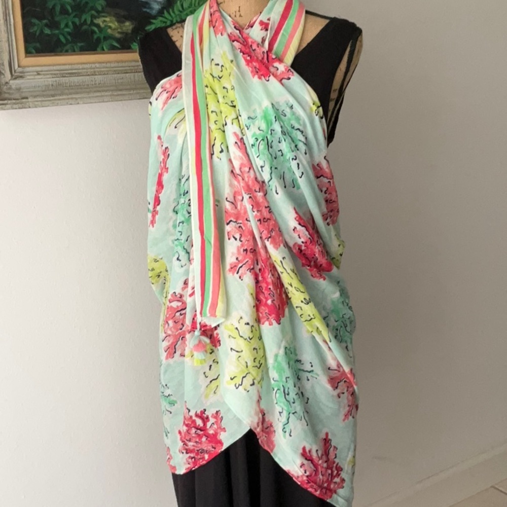 Floral Multicolor Scarf/Wrap - Picture 3 of 5